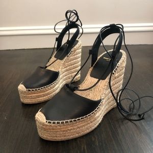 Saint Laurent Paris Espadrilles Black Size 37